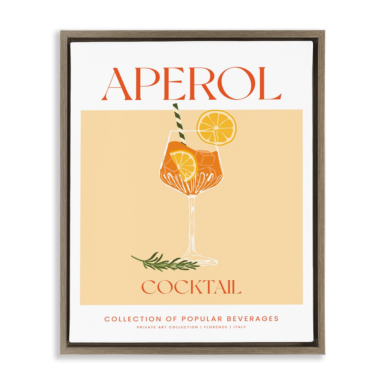 Stupell Industries Minimal Aperol Cocktail Floating Frame By Lettered and Lined